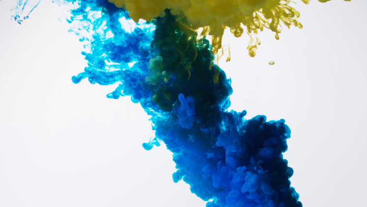 Free Video Effect of Blue  Yellow Ink Underwater