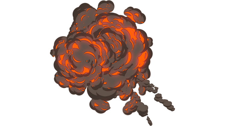 HD VFX of Cartoon Explosion Brown Smoke 