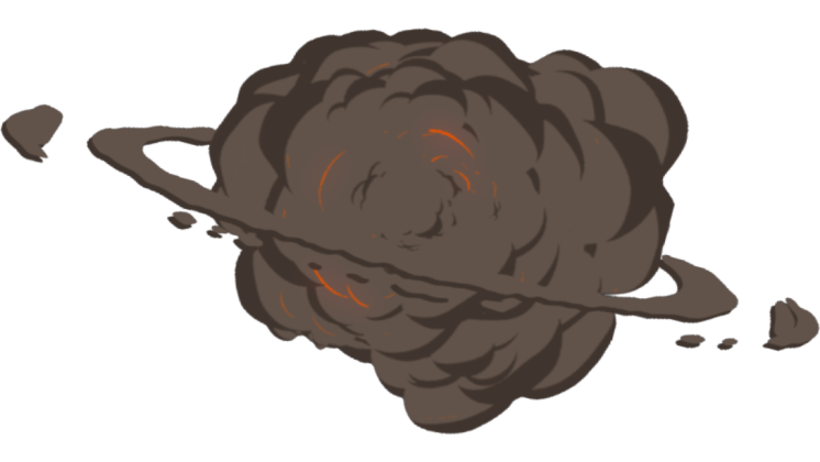 HD VFX of Cartoon Explosion  Brown Smoke