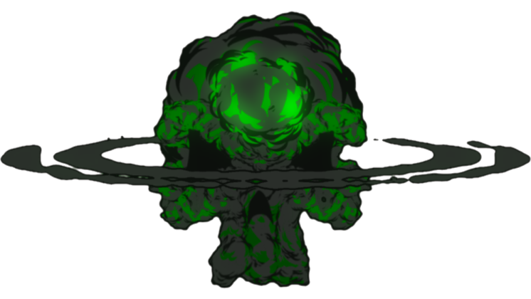 HD VFX of Cartoon Explosion  Green Skull