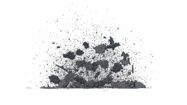 HD VFX of Debris Impact Explosion 