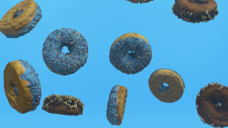 HD VFX of Donut Background  Blue
