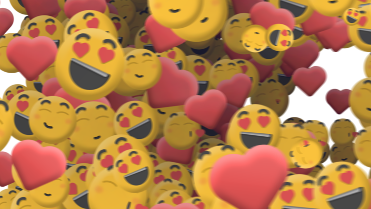 HD VFX of Emoji Transition Love