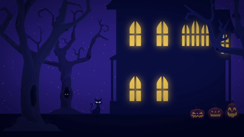 Halloween Background - Haunted House 2 Effect