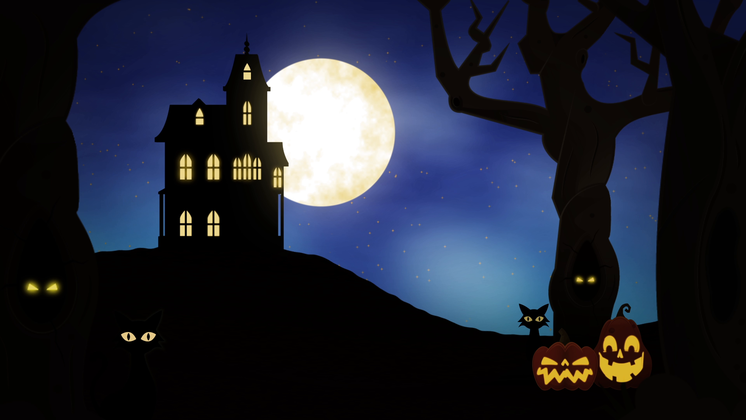HD VFX of Halloween Background  Haunted House