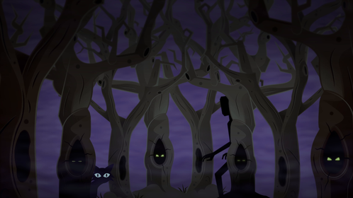 Halloween Background - Zombie in Trees Effect