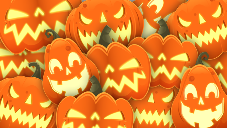 HD VFX of Halloween Transition  Pumpkins 