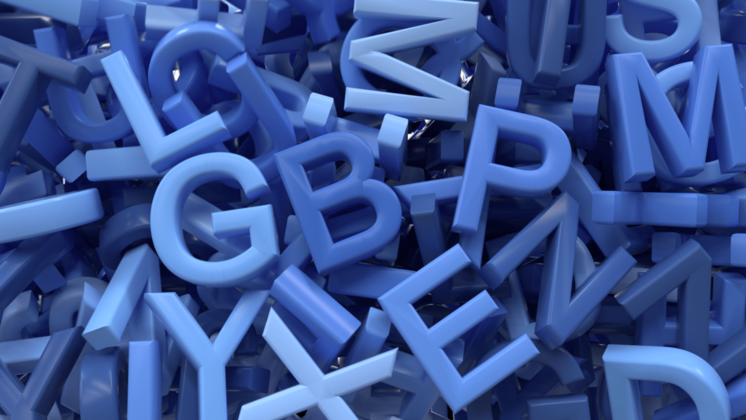 HD VFX of Letters Transition Blue 