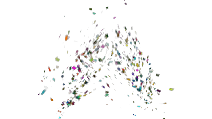 HD VFX of Mixed Confetti Burst  Mid 