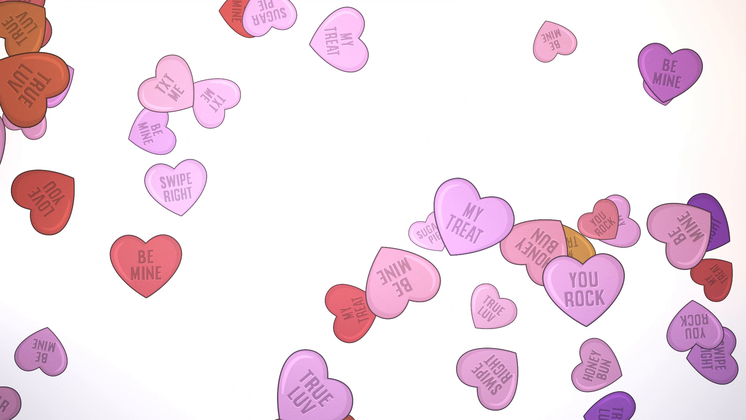 HD VFX of Valentines Candy Heart Background