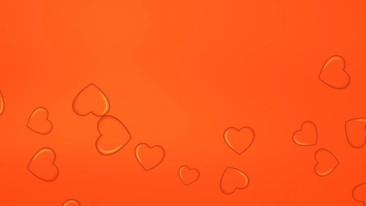 HD VFX of Valentines Orange Heart Background
