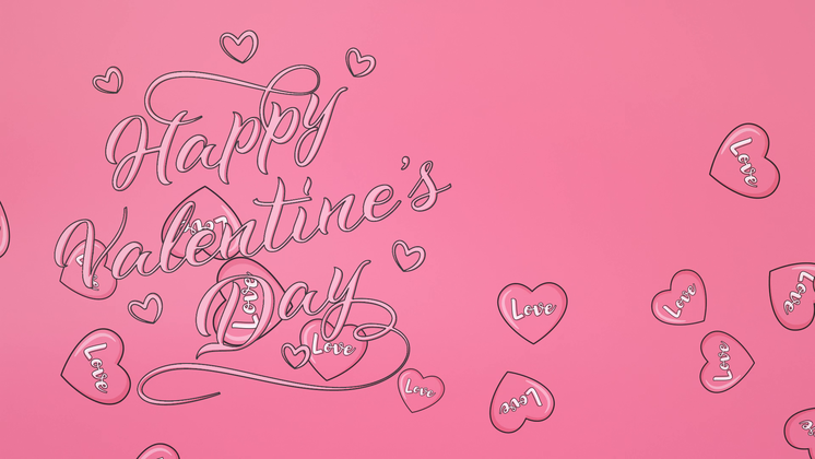 HD VFX of Valentines Pink Heart Background 