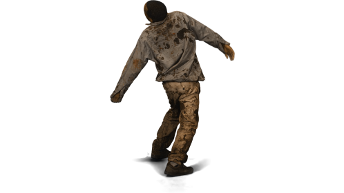 (4K) Zombie 1 Wide Turning Away From Camera Effect