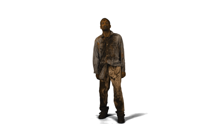 HD VFX of  Zombie  Wide Standing Towards Camera 
