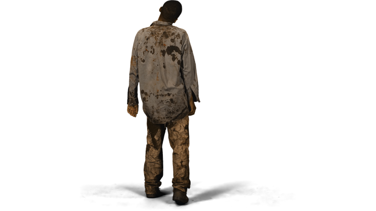 HD VFX of  Zombie  Wide Walking Away From Camera