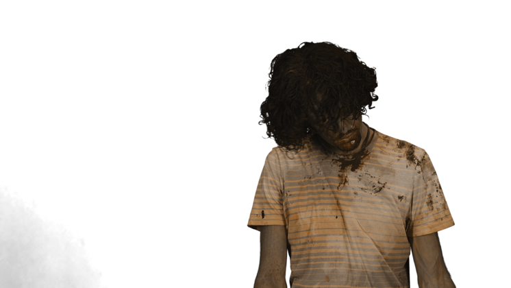 HD VFX of  Zombie  Mid Headshot Front
