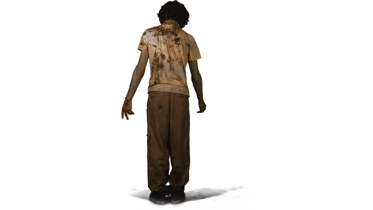 HD VFX of  Zombie  Wide Walking Away From Camera