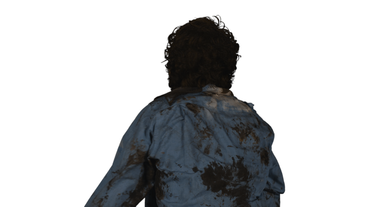 HD VFX of Zombie  Mid Back Quarter Headshot