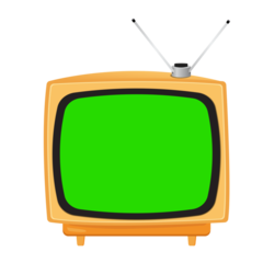 Antique Tv Orange Greenscreen