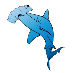 Hammerhead Shark Illustrated Blue