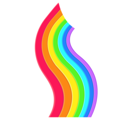 Rainbow Cartoon Curve Drop
