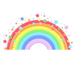 Rainbow Cartoon Pastel Star