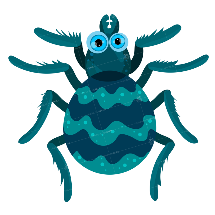 Cartoon Blue Spider Vector EPS