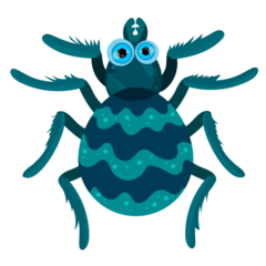 Cartoon Blue Spider Vector EPS
