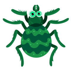 Cartoon Green Spider Vector EPS