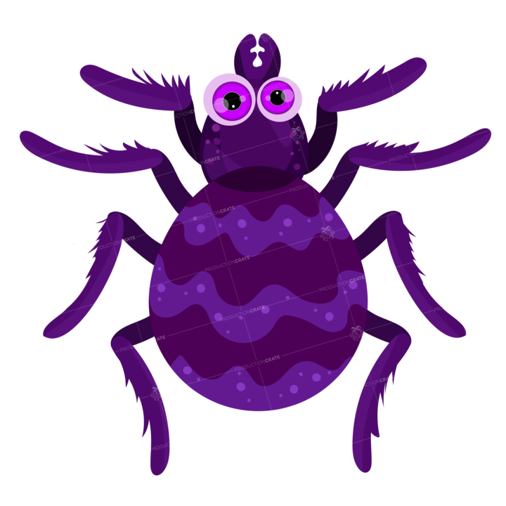 Cartoon Purple Spider Vector EPS