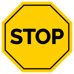 Stop Yellow Sign Octagon
