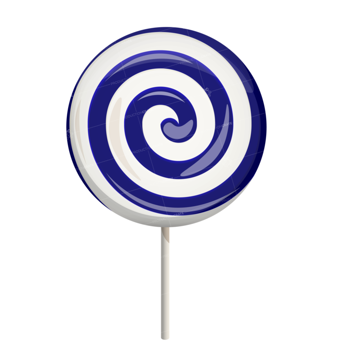 Candy Circle Blue Lollipop Vector