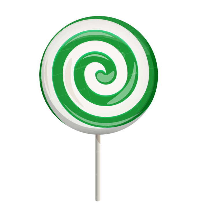 Candy Circle Green Lollipop Vector