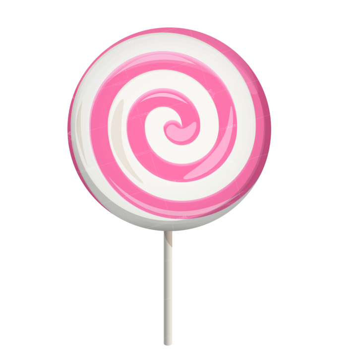 Candy Circle Pink Lollipop Vector