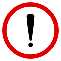 Caution Red Black Sign