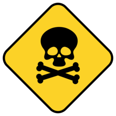 Danger Skull Yellow Sign