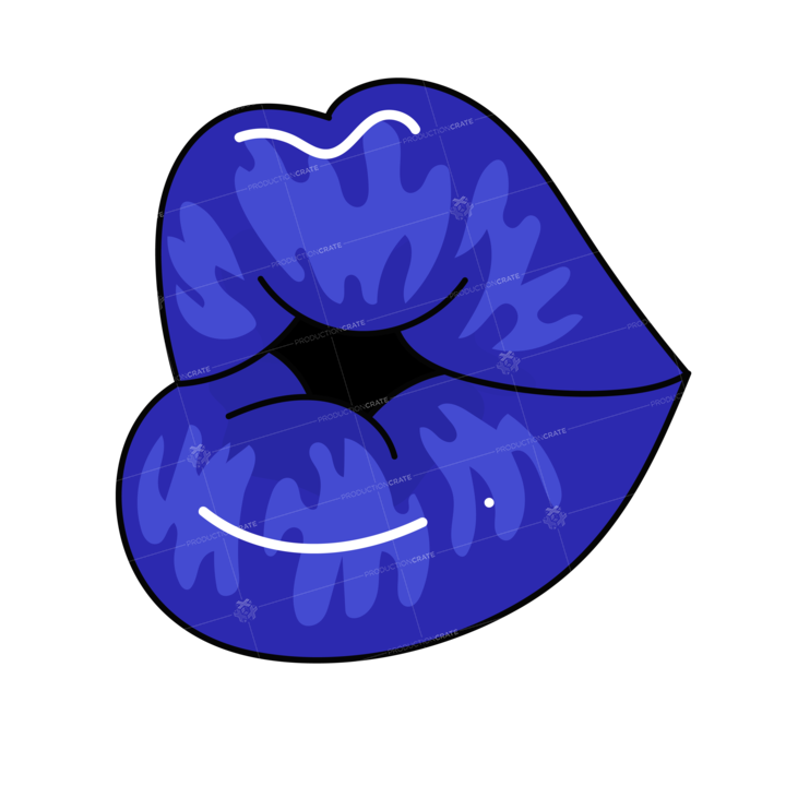 Lips Illustration Blue 2