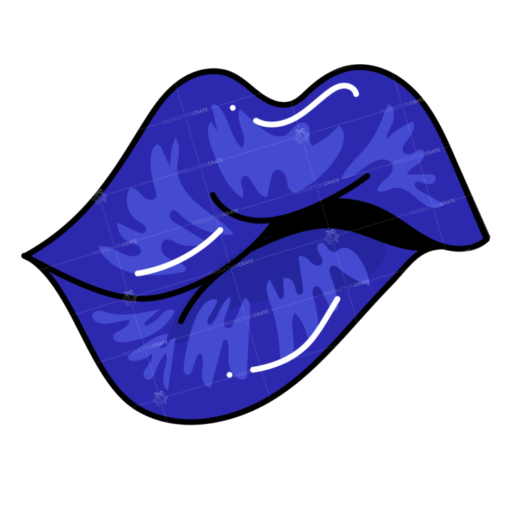 Lips Illustration Blue 3