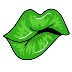 Lips Illustration Green 3