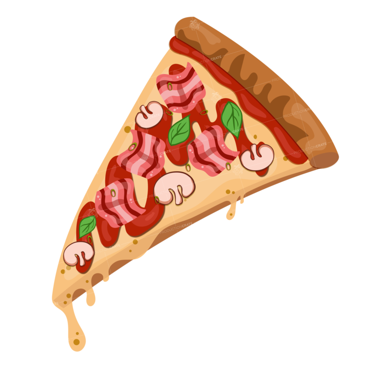 Pizza Bacon Illustration