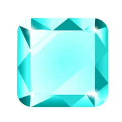 Square Blue Gemstone