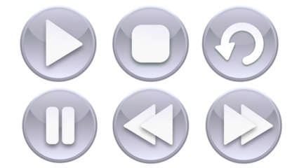 Video Button Grey Set