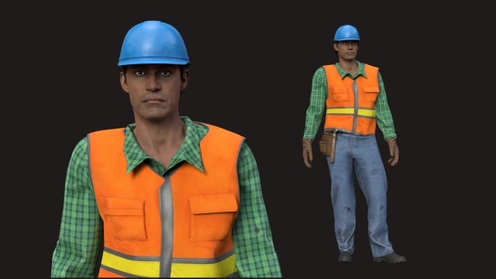3D Model: Construction Worker Male