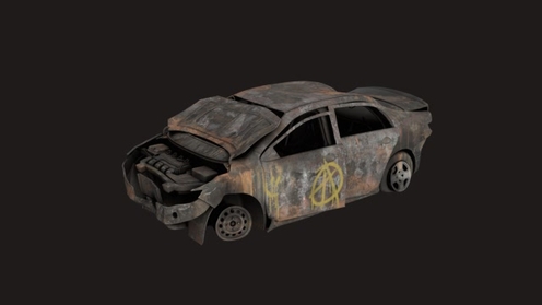 3D Model: Crashed Car 2