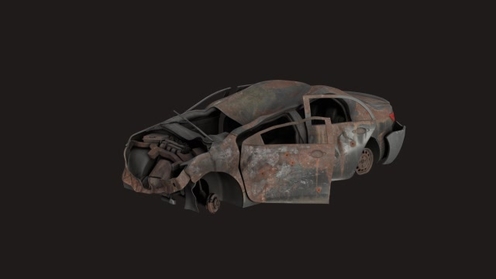 3D Model: Crashed Car 3