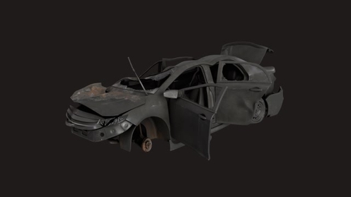 3D Model: Crashed Car 4