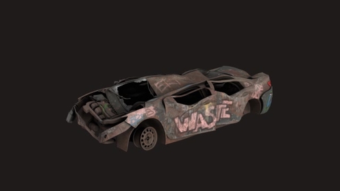 3D Model: Crashed Car 5