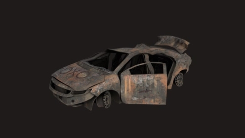 3D Model: Crashed Car 6