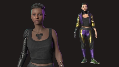 3D Model: Cyberpunk Female 2