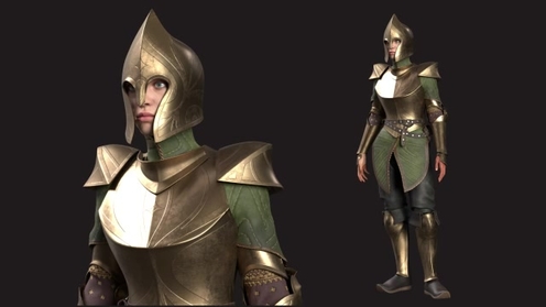 3D Model: Elf Warrior Female